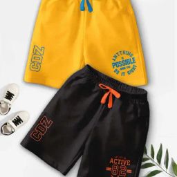 Codez Boys Black & Yellow Printed Shorts-picture-14