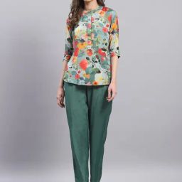 Monte Carlo Green Floral Print Co-Ord Set-image-83