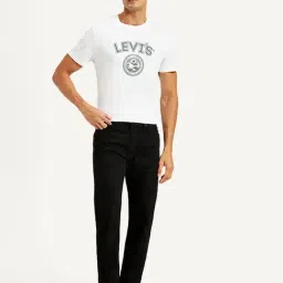 Levi's Black Cotton Slim Fit Solid Jeans-picture-22