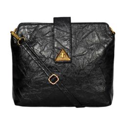 Esbeda Black Textured Medium Cross Body Bag-35