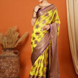 WINKLECART Woven Design Zari Pure Silk Banarasi Saree-image-71