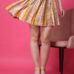 Scorpius Yellow Paisley Skirts-image-79