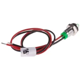 RS PRO Green Panel Mount Indicator 2V DC, Mounting Hole Size 6 mm, Termination Type Lead Wires, IP Rating IP67, Model No 7227675 image 3