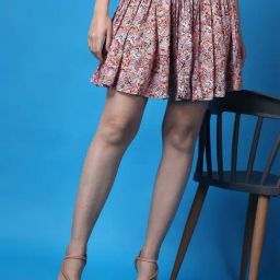 Scorpius Orange Floral Skirts-image-39