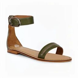 Saint G Women's Zip Decor Olive Ankle Strap Sandals-image-17