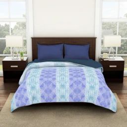 Spaces Geometric Blue Cotton Shell Double Bed Quilt-image-58