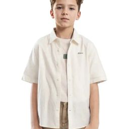 Rare Ones Boys Off White Cotton Embroidery Shirt-image-75