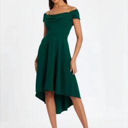 Quiz Green Plain Dress-picture-28