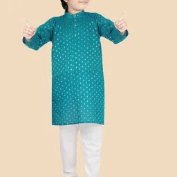Ethniks Neu-Ron Boys Woven Design Kurta with Pyjama-image-76