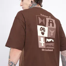 glitchez Men Printed Drop-Shoulder Sleeves Oversized T-shirt-image-64