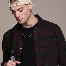 WROGN Slim Fit Tartan Checked Casual Shirt-picture-40