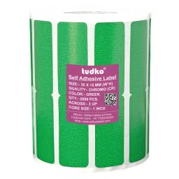 Tudko 35x15 mm 80 GSM 2 UP Self Adhesive Paper Label Green-image-9