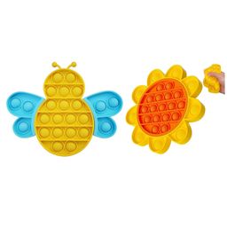 FunBlast Butterfly & Flower Shape Pop Bubble Stress Relieving Silicone Pop It Fidget Toy Pack Of 2 - Yellow & Orange-13