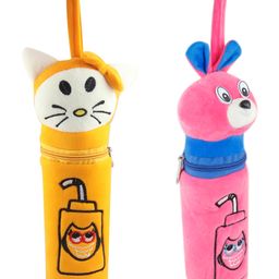 SS Impex Kitty & Bunny Theme Feeding Milk Bottle Covers Pack of 2 - Pink Yellow-20