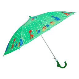 Fiddlerz Cartoon Printed Large & Non-Foldable Umbrella with Whistle Rain Windproof - Green-12