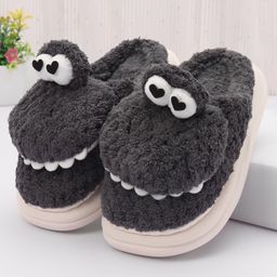 Oh! Pair Slip On Winter Shoes with Applique - Dark Grey-image-38