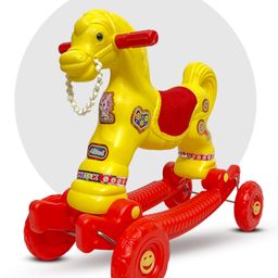 Toy Plus Chetak Baby Push Ride On and Rocker - Yellow Red-17