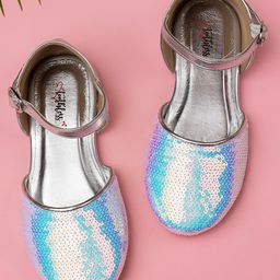 Toothless Sequins Embellished Mary Jane Ballerinas - Blue-image-88
