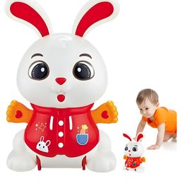 NEGOCIO Crawling Rabbit Toy Interactive Electronic Kids Robot Bunny Cute Light Up Dancing Bunny with Music for Boys Girls- PACK OF 1- COLOR MAY VARY-10