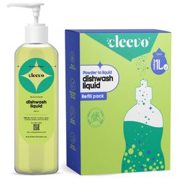 Cleevo Natural Dishwash Liquid, Bottle Pack, Non-Toxic, Eco-Friendly, Powder to Liquid, Lime, 1L-14
