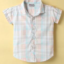 Dapper Dudes Half Sleeves Checked Shirt - Multi Colour-image-49