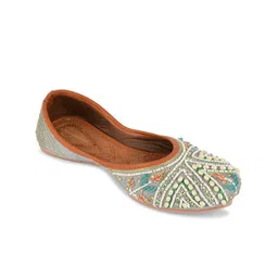 Sangria Women Embellished Party Wear Pearl Mojaris-image-22