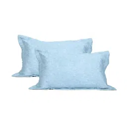Maspar Barre Turquoise Blue 100% Cotton 120 TC Pillow Shams - Set of 2-37