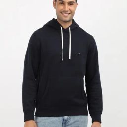 Tommy Hilfiger Navy Cotton Regular Fit Hooded Sweatshirts-picture-36
