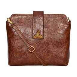 Esbeda Tan Textured Medium Cross Body Bag-image-91