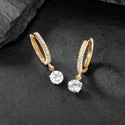 Peora Women Gold-Toned Contemporary Hoop Earrings-image-44
