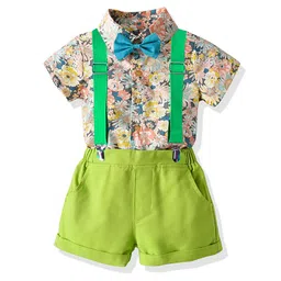 JC SPARKLE Boys Printed Short Sleeves Shirt With Shorts & Suspenders-picture-29