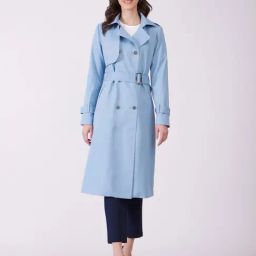 Fablestreet Light Blue Regular Fit Trench Coat-picture-43