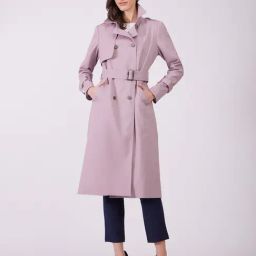 Fablestreet Lavender Regular Fit Trench Coat-image-58