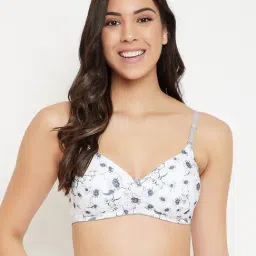 Clovia White Non Wired Padded T-Shirt Bra-45