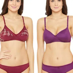 N-Gal Maroon Lace Bra & Panty Set (Pack Of 2)-image-58