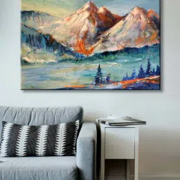 999store Multicolor Abstract Mountains Contemporary Canvas Painting-22