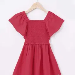Ed-a-Mamma Kids Red Textured Pattern Dress-picture-2