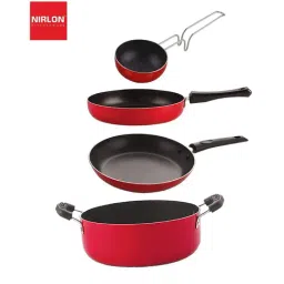 Nirlon Red Aluminium Dishwsher Safe Non-Stick Cookware - Set of 4-20