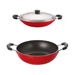 Nirlon Red Aluminium Non-Stick Cookware Utensils Combo Set of 2-3