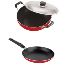 Nirlon Red Aluminium Non-Stick Kitchenware Combo with Bakelite Handle Set of 2-20