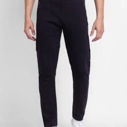 Spykar Blue Cotton Slim Fit Printed Trackpants-image-30