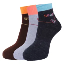 Dollar Multi Cotton Free Size Printed Socks - Pack of 3-38