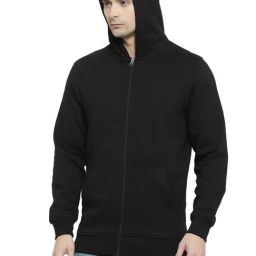 Kalt Black Regular Fit Hooded SweatShirt-image-33