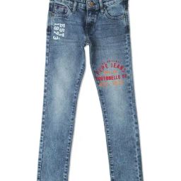 Pepe Jeans Kids Blue Cotton Printed Jeans-image-67