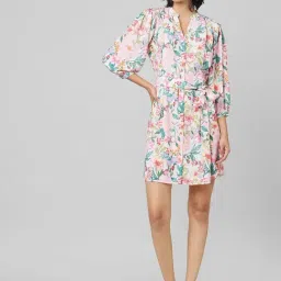 Only Multicolor Floral Print Shirt Dress-image-12