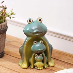Tayhaa Green Ceramic Joyous Nesting Frogs - Set of 3 image 1