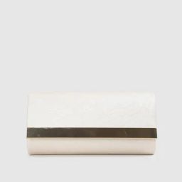 Code by Lifestyle White Textured Clutch-47