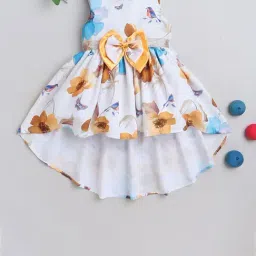 Many Frocks Kids White Floral Print Dress-image-21