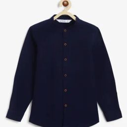 Campana Boys Navy Blue Cotton Shirt-picture-33
