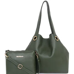 Black Spade Set Of 2 Structured Tote Bag-13